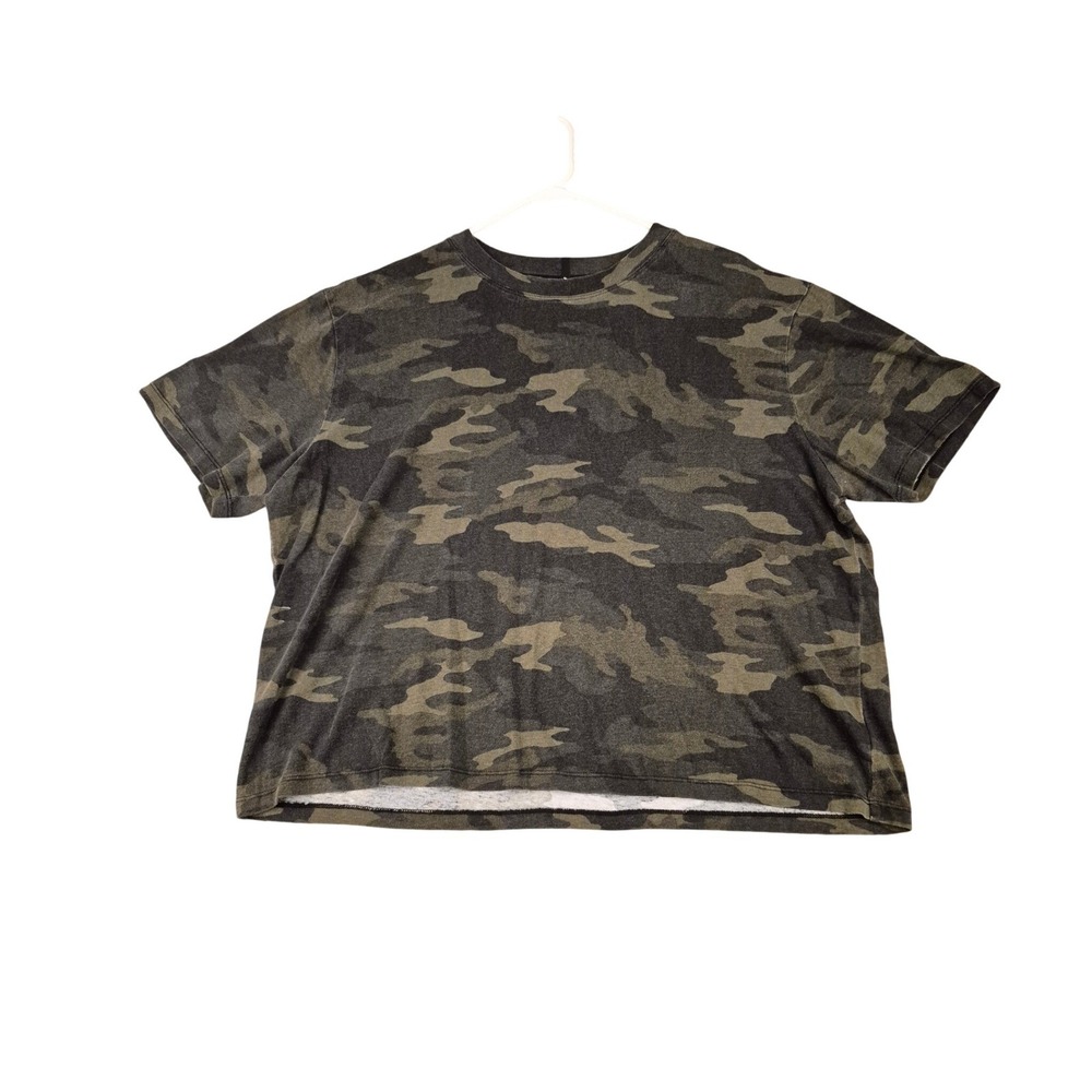 ASKK NY Printed Boy Tee Camo Green Cotton Short Sleeve W0140T082P Size 1